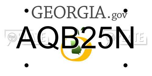 AQB25N Georgia License Plate