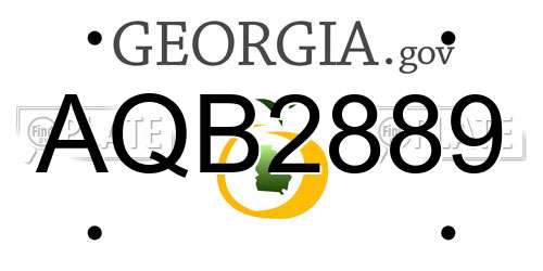 AQB2889 Georgia License Plate