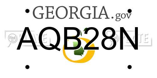 AQB28N Georgia License Plate