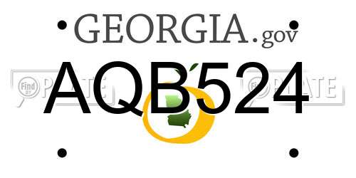 AQB524 Georgia License Plate