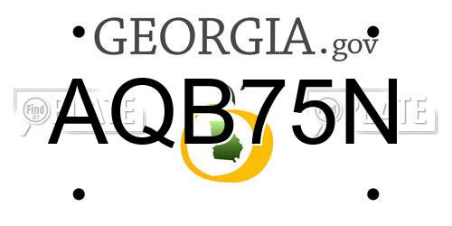 AQB75N Georgia License Plate