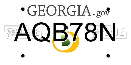 AQB78N Georgia License Plate