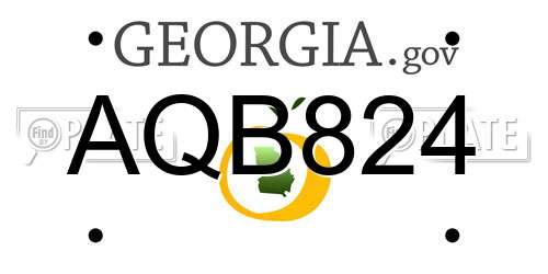 AQB824 Georgia License Plate