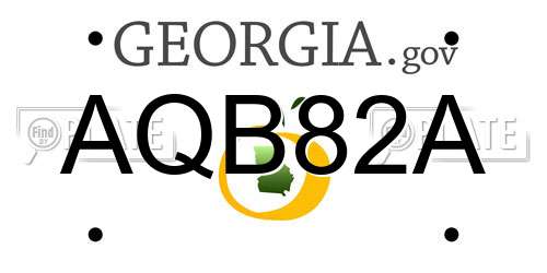AQB82A Georgia License Plate