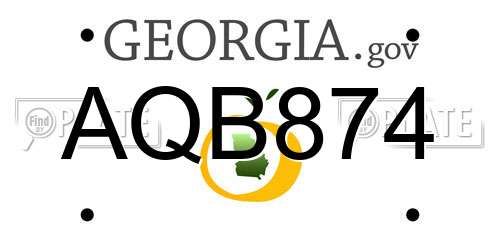 AQB874 Georgia License Plate