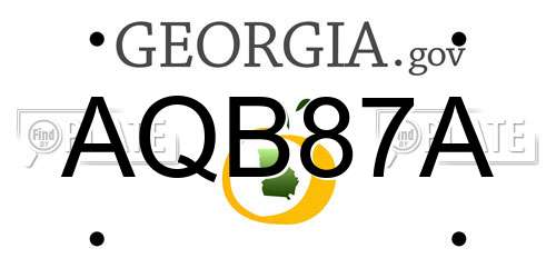 AQB87A Georgia License Plate