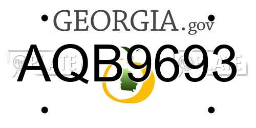 AQB9693 Georgia License Plate