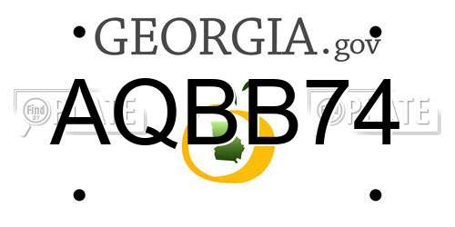 AQBB74 Georgia License Plate