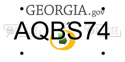 AQBS74 Georgia License Plate