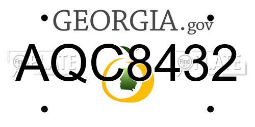 AQC8432 Georgia License Plate