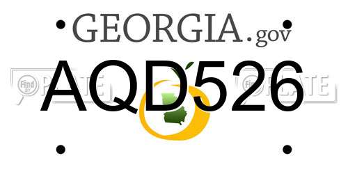 AQD526 Georgia License Plate