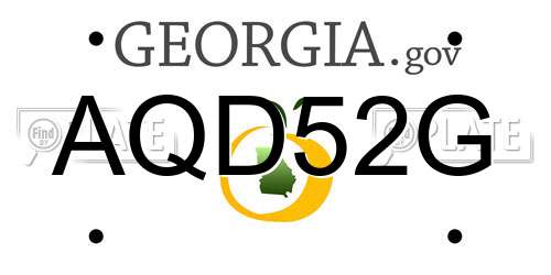 AQD52G Georgia License Plate