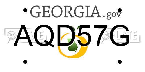 AQD57G Georgia License Plate