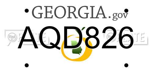 AQD826 Georgia License Plate