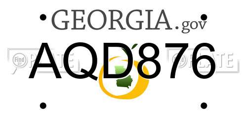 AQD876 Georgia License Plate