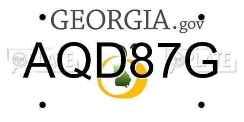 AQD87G Georgia License Plate