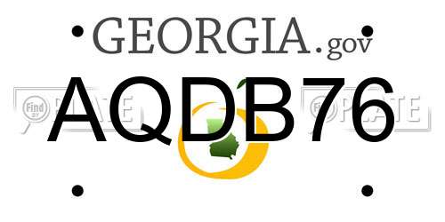 AQDB76 Georgia License Plate