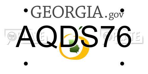 AQDS76 Georgia License Plate