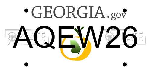 AQEW26 Georgia License Plate