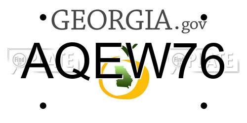AQEW76 Georgia License Plate