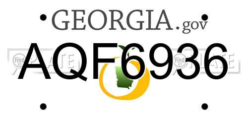 AQF6936 Georgia License Plate