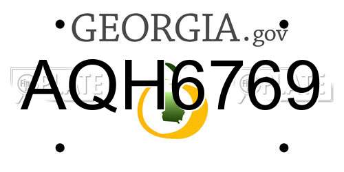 AQH6769 Georgia License Plate