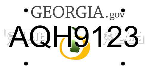 AQH9123 Georgia License Plate