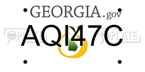 AQI47C Georgia License Plate