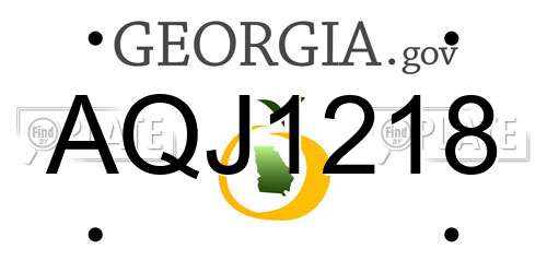 AQJ1218 Georgia License Plate