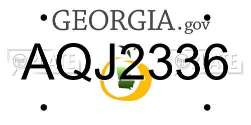 AQJ2336 Georgia License Plate