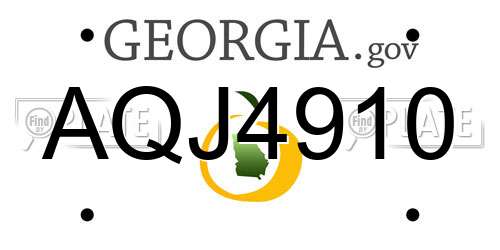 AQJ4910 Georgia License Plate