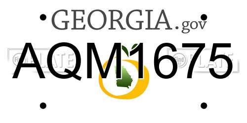 AQM1675 Georgia License Plate
