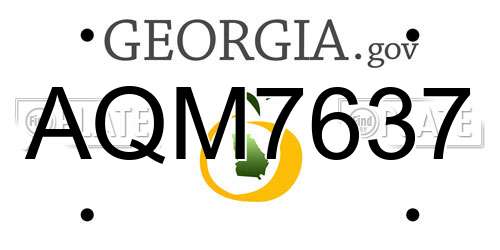 AQM7637 Georgia License Plate