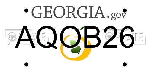 AQOB26 Georgia License Plate
