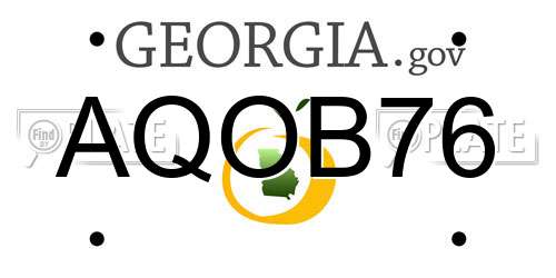 AQOB76 Georgia License Plate