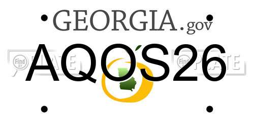 AQOS26 Georgia License Plate