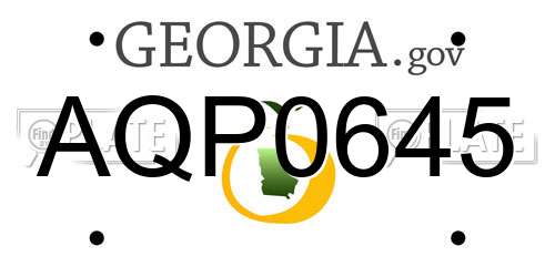 AQP0645 Georgia License Plate