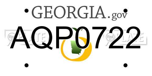 AQP0722 Georgia License Plate