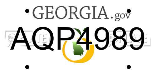 AQP4989 Georgia License Plate