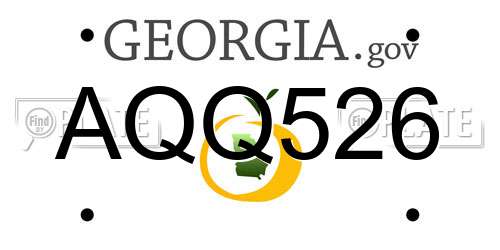 AQQ526 Georgia License Plate
