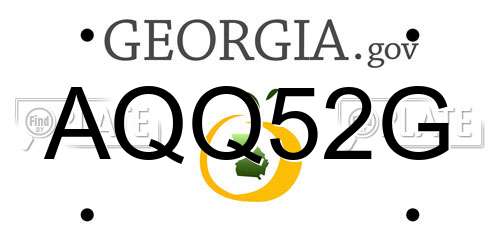AQQ52G Georgia License Plate