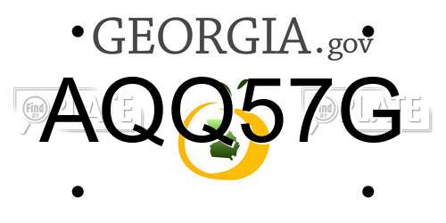 AQQ57G Georgia License Plate