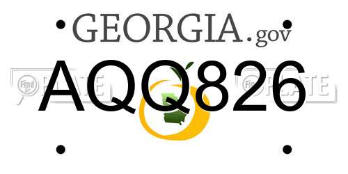 AQQ826 Georgia License Plate