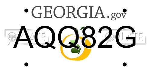 AQQ82G Georgia License Plate