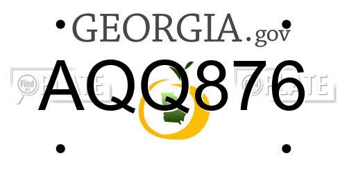 AQQ876 Georgia License Plate