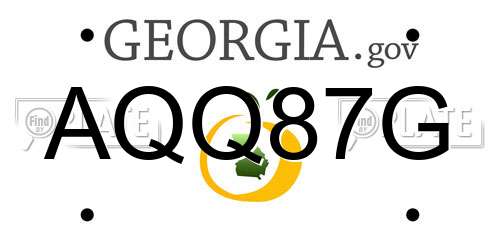 AQQ87G Georgia License Plate
