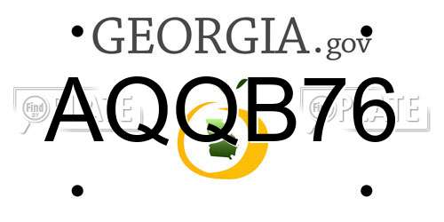 AQQB76 Georgia License Plate