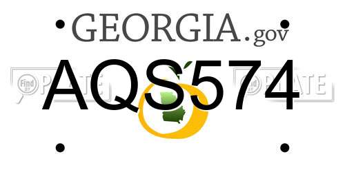AQS574 Georgia License Plate
