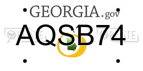 AQSB74 Georgia License Plate