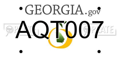 AQT007 Georgia License Plate